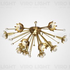 Люстра с арматурой золотого цвета, металлическими плафонами VIROLIGHT VL22023