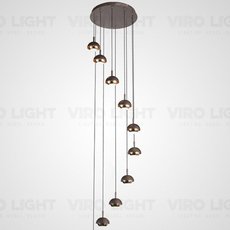 Светильник с арматурой коричневого цвета, металлическими плафонами VIROLIGHT VL26376