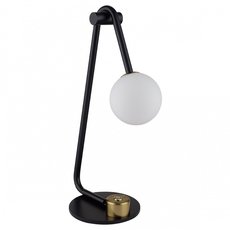 Настольная лампа с арматурой чёрного цвета, стеклянными плафонами Lumion 6500/1T