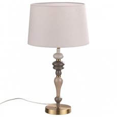 Настольная лампа с арматурой бронзы цвета, текстильными плафонами Odeon Light 5040/1T