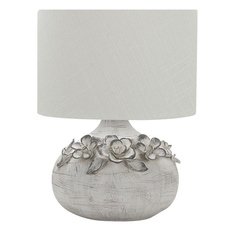 Настольная лампа с текстильными плафонами белого цвета Omnilux OML-16504-01