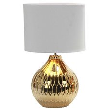 Настольная лампа с арматурой золотого цвета, плафонами белого цвета Omnilux OML-16204-01