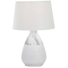 Настольная лампа с текстильными плафонами белого цвета Omnilux OML-82114-01