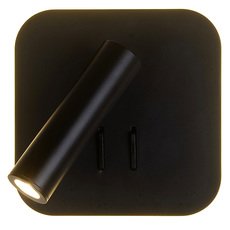 Бра с арматурой чёрного цвета, плафонами чёрного цвета Omnilux OML-20711-02