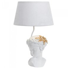 Настольная лампа с арматурой белого цвета, текстильными плафонами Omnilux OML-10714-01