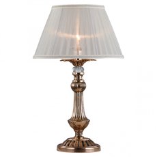 Настольная лампа с арматурой бронзы цвета, текстильными плафонами Omnilux OML-75404-01
