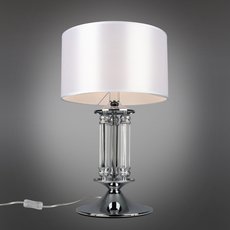 Настольная лампа с арматурой хрома цвета, текстильными плафонами Omnilux OML-64704-01