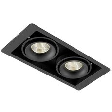 Точечный светильник с металлическими плафонами чёрного цвета Donolux DL18615/02WW-SQ Shiny black/Black
