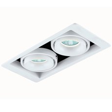 Точечный светильник с арматурой белого цвета, металлическими плафонами Donolux DL18615/02WW-SQ White/Black