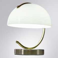 Настольная лампа с арматурой бронзы цвета, плафонами белого цвета Arte Lamp A5041LT-1AB