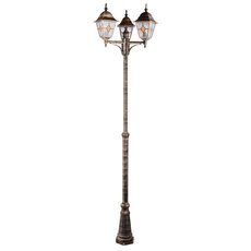 Светильник для уличного освещения с арматурой коричневого цвета, стеклянными плафонами Arte Lamp A1542PA-3BN