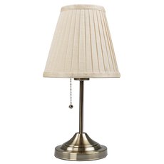 Настольная лампа с арматурой бронзы цвета, текстильными плафонами Arte Lamp A5039TL-1AB