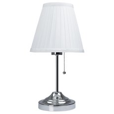 Настольная лампа с арматурой хрома цвета, текстильными плафонами Arte Lamp A5039TL-1CC