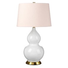 Настольная лампа с арматурой белого цвета, текстильными плафонами Elstead Lighting ISLA-AB-TL-PINK