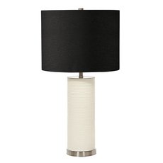 Настольная лампа с текстильными плафонами чёрного цвета Elstead Lighting RIPPLE-TL-WHT-B