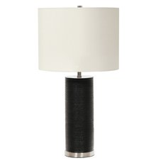 Настольная лампа с арматурой чёрного цвета, текстильными плафонами Elstead Lighting RIPPLE-TL-BLK-W