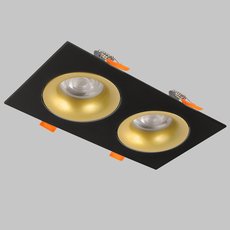 Точечный светильник с арматурой чёрного цвета, плафонами золотого цвета IMEX IL.0029.0010-2-BMG