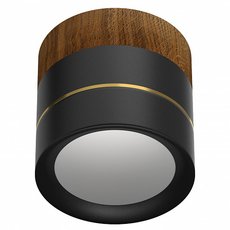 Точечный светильник с арматурой чёрного цвета LEDRON BARREL MINI Wooden Black