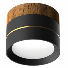 Точечный светильник с арматурой чёрного цвета LEDRON BARREL Wooden Black