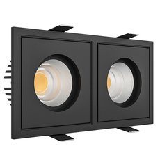 Точечный светильник с арматурой чёрного цвета, металлическими плафонами LEDRON BRUTAL SQ2 Black