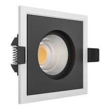 Точечный светильник с арматурой белого цвета, плафонами чёрного цвета LEDRON BRUTAL SQ1 White-Black TRIAC
