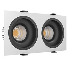 Точечный светильник с металлическими плафонами LEDRON LEVEL SQ2 TRIAC White-Black