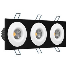 Точечный светильник с арматурой чёрного цвета, металлическими плафонами LEDRON LH07S-R SQ3 Black-White 3000K TRIAC