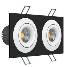 Точечный светильник с арматурой чёрного цвета LEDRON LH07SB-R SQ2 Black-White 3000K TRIAC