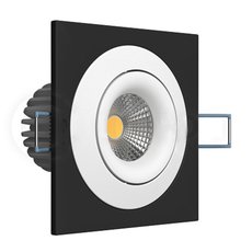 Точечный светильник с арматурой чёрного цвета, плафонами белого цвета LEDRON LH07SB-R SQ Black-White