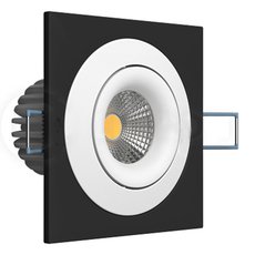 Точечный светильник с арматурой чёрного цвета, плафонами белого цвета LEDRON LH07SB-R SQ Black-White 3000K TRIAC