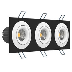 Точечный светильник с арматурой чёрного цвета, металлическими плафонами LEDRON LH07SB-R SQ3 Black-White 4000K TRIAC