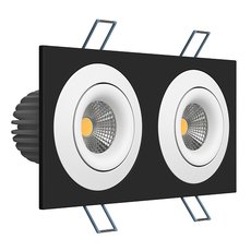 Точечный светильник с арматурой чёрного цвета, металлическими плафонами LEDRON LH07SB-R SQ2 Black-White 4000K TRIAC
