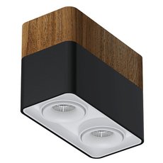 Точечный светильник с арматурой коричневого цвета, металлическими плафонами LEDRON TUBING 2 Wooden 60 Black-White