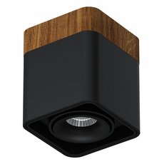 Точечный светильник с арматурой коричневого цвета, металлическими плафонами LEDRON TUBING Wooden 30 Black
