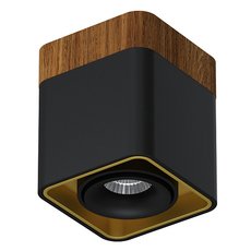 Точечный светильник с арматурой коричневого цвета, металлическими плафонами LEDRON TUBING Wooden 30 Black-Gold