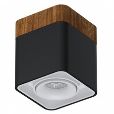 Точечный светильник с арматурой чёрного цвета LEDRON TUBING Wooden 30 Black-White