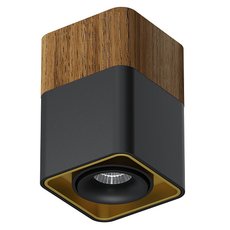 Точечный светильник с арматурой коричневого цвета, металлическими плафонами LEDRON TUBING Wooden 60 Black-Gold