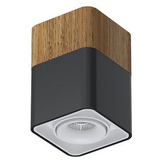 Точечный светильник с арматурой чёрного цвета LEDRON TUBING Wooden 60 Black-White