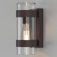 Светильник для уличного освещения с плафонами прозрачного цвета Elektrostandard Falcon темно-коричневый (35167/D)