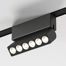 Шинная система с металлическими плафонами чёрного цвета Elektrostandard Flat Magnetic Трековый светильник 6W 4000K Insight (чёрный) 85090/01