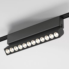 Шинная система с металлическими плафонами чёрного цвета Elektrostandard Flat Magnetic Трековый светильник 12W 4000K Insight (чёрный) 85091/01