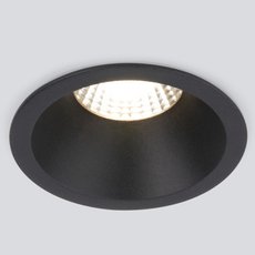 Точечный светильник с арматурой чёрного цвета, металлическими плафонами Elektrostandard 15266/LED 7W 3000K BK черный