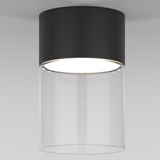 Точечный светильник с арматурой чёрного цвета, стеклянными плафонами Elektrostandard 25047/LED 10W 4000К черный/прозрачный