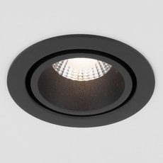 Точечный светильник с арматурой чёрного цвета, металлическими плафонами Elektrostandard 15267/LED 7W 3000K BK/BK черный/черный