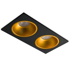 Точечный светильник с арматурой чёрного цвета, плафонами золотого цвета RAUMBERG Dip2BkGd