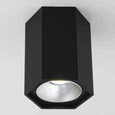 Точечный светильник с металлическими плафонами Elektrostandard 25036/LED 7W 4200K черный матовый/серебро