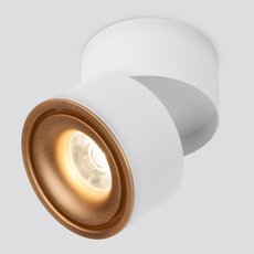 Точечный светильник с металлическими плафонами Elektrostandard DLR031 15W 4200K 3100 белый матовый/золото