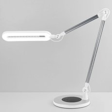 Настольная лампа с арматурой белого цвета, пластиковыми плафонами Eurosvet 80420/1 серебристый