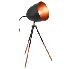 Настольная лампа с арматурой чёрного цвета, плафонами чёрного цвета Eglo 49385