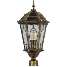 Светильник для уличного освещения с арматурой коричневого цвета, стеклянными плафонами Feron 11329